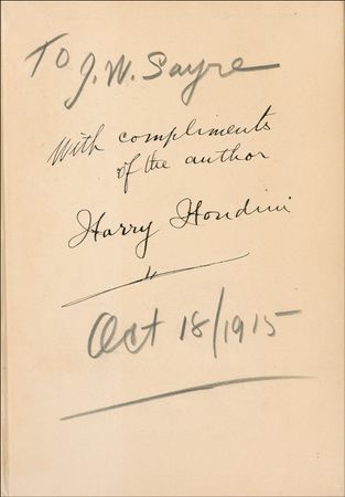 Lot #947 Harry Houdini: Houdini signs the novel he wrote for revenge - Image 1