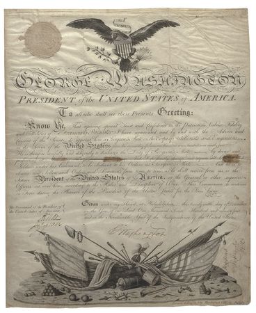 Lot #156 George Washington: Beautifully and cleanly signed Washington appointment of a Surgeon’s Mate - Image 1