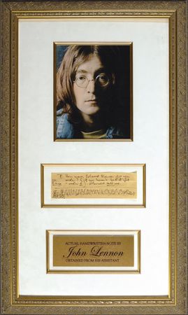 Lot #729 Beatles: John Lennon: Lennon leaves instructions for his assistant - Image 1