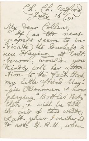 Lot #571 Charles L. Dodgson: Lewis Carroll references ?Alice? and dotes on the young girl who inspired his poem ?Maggie?s Visit to Oxford? - Image 1