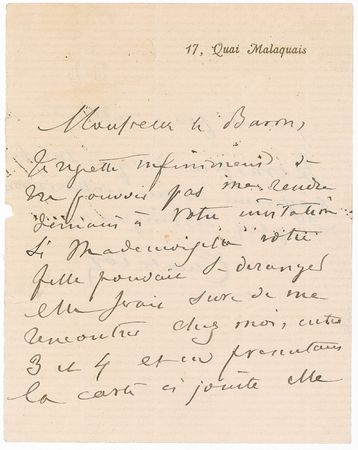 Lot #182 Jean-Martin Charcot Handwritten Letter Signed - Image 1