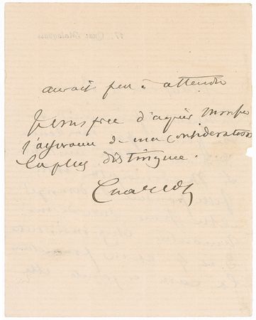 Lot #182 Jean-Martin Charcot Handwritten Letter Signed - Image 2