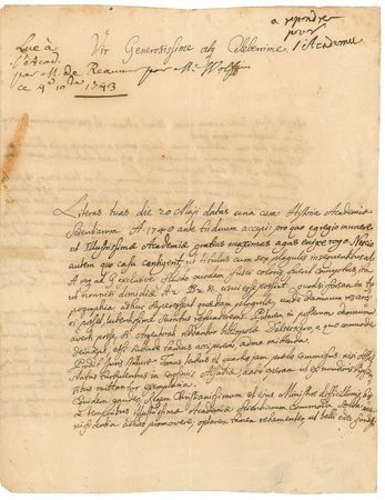 Lot #358 Christian Freiherr von Wolff - Image 1