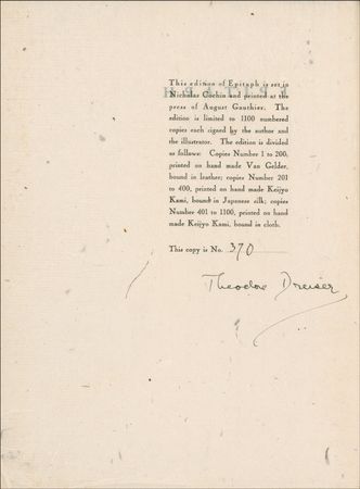 Lot #576 Theodore Dreiser - Image 1