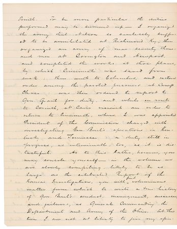 Lot #423 Lew Wallace: Wallace writes of duties and concerns during the war and the “hostility manifested against the Emancipation Proclamation” - Image 2