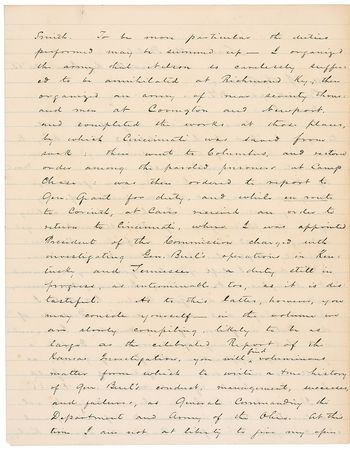 Lot #423 Lew Wallace: Wallace writes of duties and concerns during the war and the “hostility manifested against the Emancipation Proclamation” - Image 3