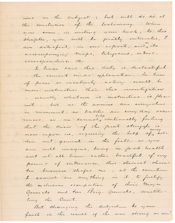 Lot #423 Lew Wallace: Wallace writes of duties and concerns during the war and the “hostility manifested against the Emancipation Proclamation” - Image 4
