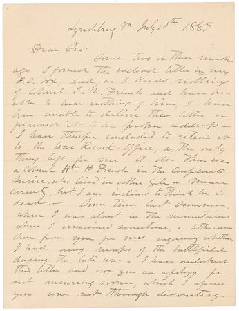 Lot #371 Jubal A. Early: Early recommends battlefield maps used by Stonewall Jackson - Image 1