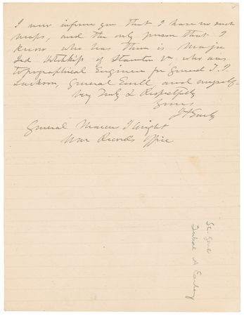 Lot #371 Jubal A. Early: Early recommends battlefield maps used by Stonewall Jackson - Image 2