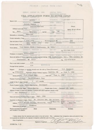 Lot #812 Prince: “Prince R. Nelson” embarks on the disastrous Japanese conclusion of his Lovesexy tour - Image 1