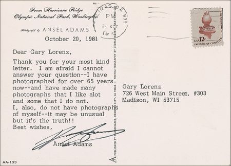 Lot #548 Ansel Adams: ?I have made many photographs that I like a lot and some that I do not? - Image 2