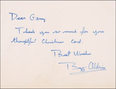 Lot #429 Buzz Aldrin Signed Note - Image 2