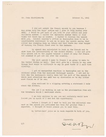 Lot #181 Richard E. Byrd: Persuading public opinion during WWII: “Why Hitler must finish us if he can” - Image 2
