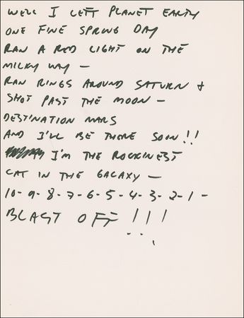Lot #836 Stray Cats Lyrics and Photograph - Image 2