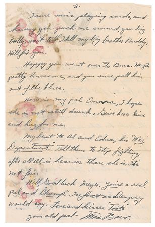 Lot #1097 Max Baer: High and low times for Baer: A collection of twenty letters from Baer to a Denver saloon owner who kept him financially afloat during his final years - Image 2