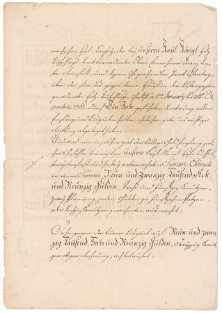 Lot #317 Maria Theresa: Ornate document from Marie Antoinette’s mother - Image 2