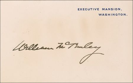 Lot #100 William and Ida McKinley: William and Ida McKinley Executive Mansion cards - Image 1