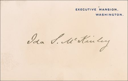 Lot #100 William and Ida McKinley: William and Ida McKinley Executive Mansion cards - Image 2