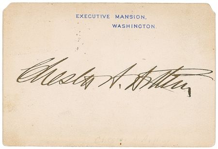 Lot #9 Chester A. Arthur White House Card