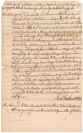 Lot #237 Declaration of Independence: Richard Stockton Signed Document - Image 1