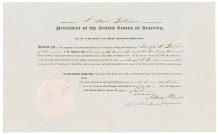 Lot #43 Millard Fillmore: Fillmore appoints a Minnesota lawman - Image 1