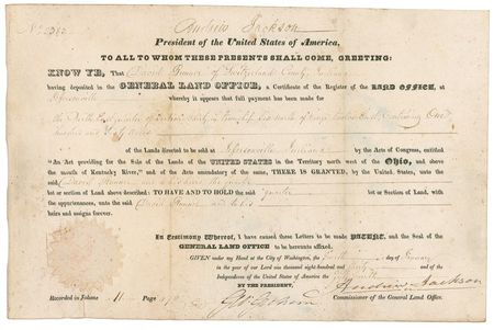 Lot #72 Andrew Jackson Signed Document - Image 1