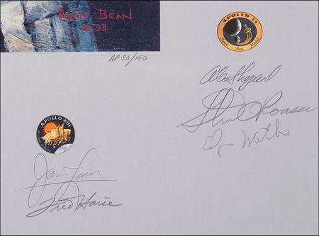 Lot #452 Apollo Astronauts: Bean print signed by20 Astronauts including8 Moonwakers - Image 3