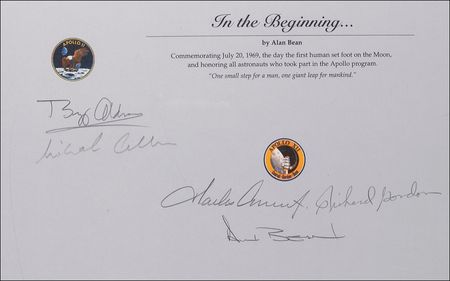 Lot #452 Apollo Astronauts: Bean print signed by20 Astronauts including8 Moonwakers - Image 4