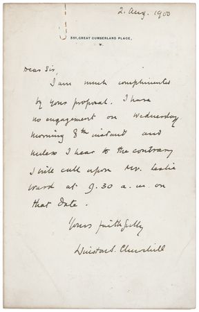 Lot #186 Winston Churchill: Churchill meets with ?Spy,? the artist who would create Churchill?s famed Vanity Fair caricature - Image 1