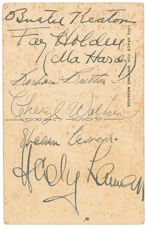 Lot #953 Buster Keaton and the Hollywood Canteen Signed Photograph - Image 1