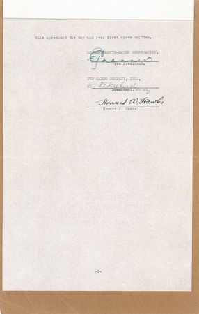 Lot #935 Howard Hawks Signed Document - Image 2