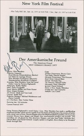 Lot #1009 Nicholas Ray Program - Image 1