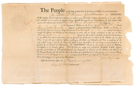 Lot #302 John Jay: New York militia military appointment - Image 1