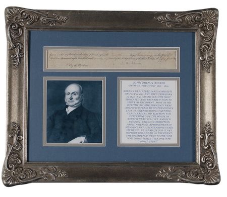 Lot #7 John Quincy Adams Signed Document