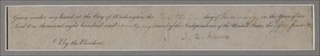 Lot #7 John Quincy Adams Signed Document - Image 2