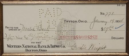 Lot #537 Orville Wright Check - Image 2