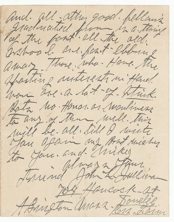 Lot #1324 John L. Sullivan: The bankrupt former champ laments the decline of honor in boxing: “Those who have sporting interests in hand are a lot of stink pots. No honor or manliness to any of them” - Image 3
