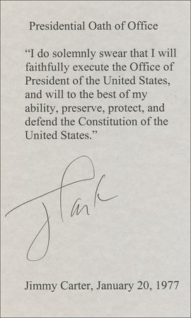 Lot #17 Jimmy Carter Souvenir Typescript