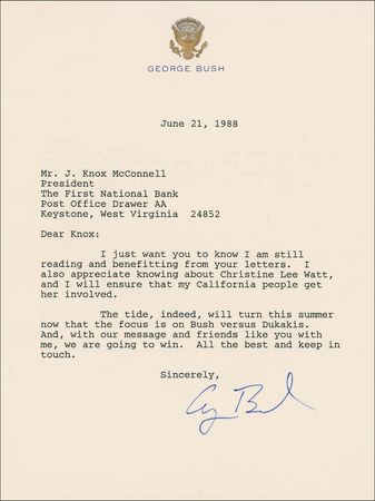 Lot #11 George Bush: “The tide, indeed, will turn