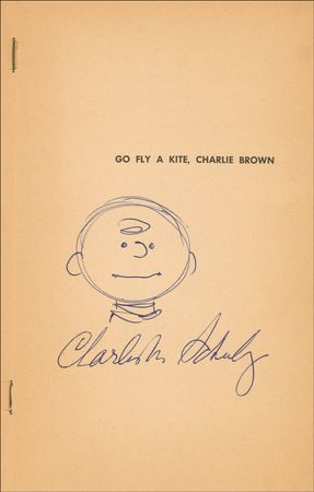 Lot #648 Charles Schulz: Adding a vintage Charlie Brown sketch - Image 1