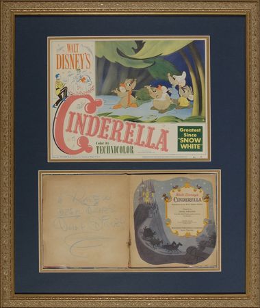 Lot #603 Walt Disney: Walt signs his classic Cinderella - Image 1