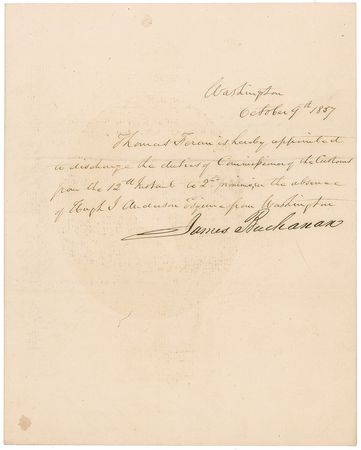 Lot #8 James Buchanan Signed Letter