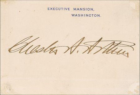 Lot #5 Chester A. Arthur White House Card