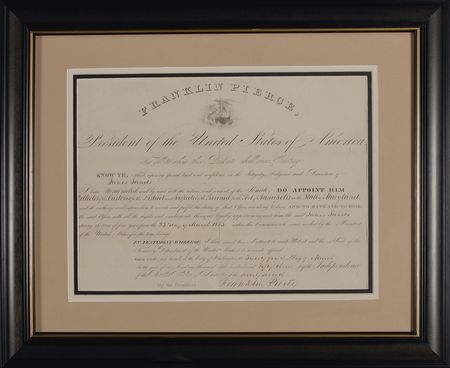 Lot #97 Franklin Pierce Signed Document - Image 1