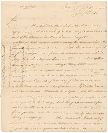 Lot #212 Albert Gallatin Signed Letter - Image 1