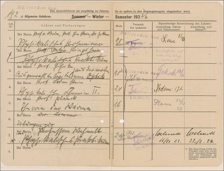 Lot #264 Max Planck: Planck signs a student?s grade book from the Philosophic University - Image 1