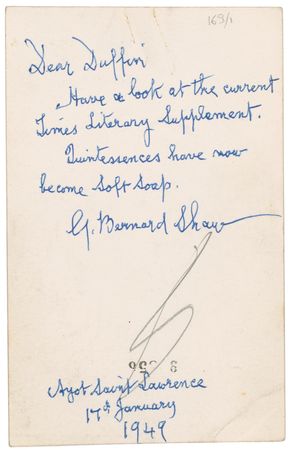Lot #571 George Bernard Shaw - Image 1