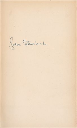 Lot #576 John Steinbeck: Steinbeck signs a collection of his works - Image 1