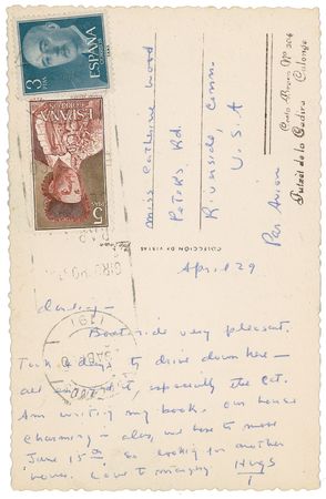 Lot #487 Truman Capote: “Am writing my book”: Capote works on In Cold Blood in Costa Brava - Image 1