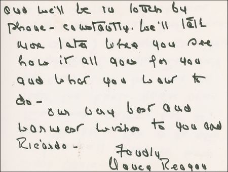 Lot #103 Nancy Reagan Handwritten Letter Signed - Image 2